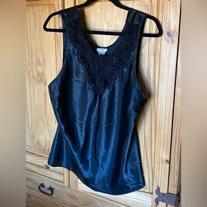 Cinema Etoile NWOT black satin camisole, XL